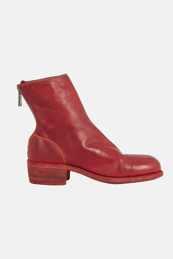 Bottines rouges en cuir de cheval Guidi