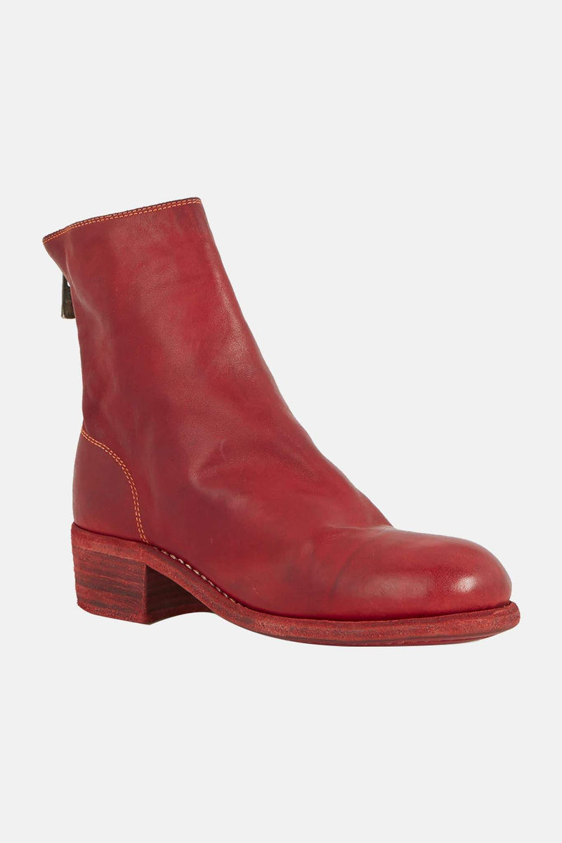 Bottines rouges en cuir de cheval Guidi