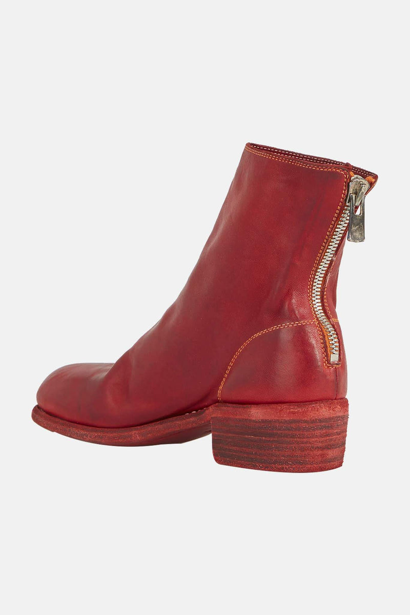 Bottines rouges en cuir de cheval Guidi