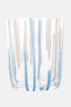 Verre en cristal bleu et gris Carlo Moretti