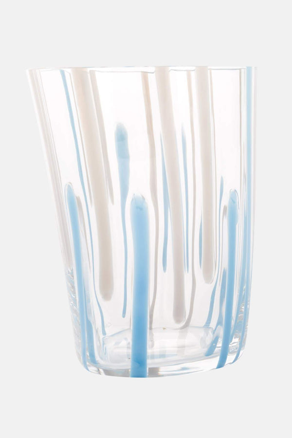 Verre en cristal bleu et gris Carlo Moretti