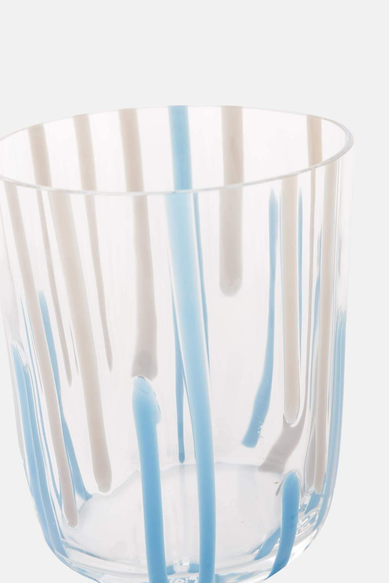 Verre en cristal bleu et gris Carlo Moretti