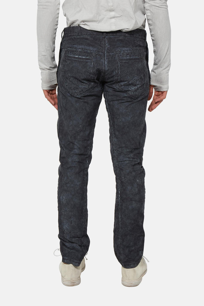 Pantalon droit bleu-gris à effet usé Isaac Sellam