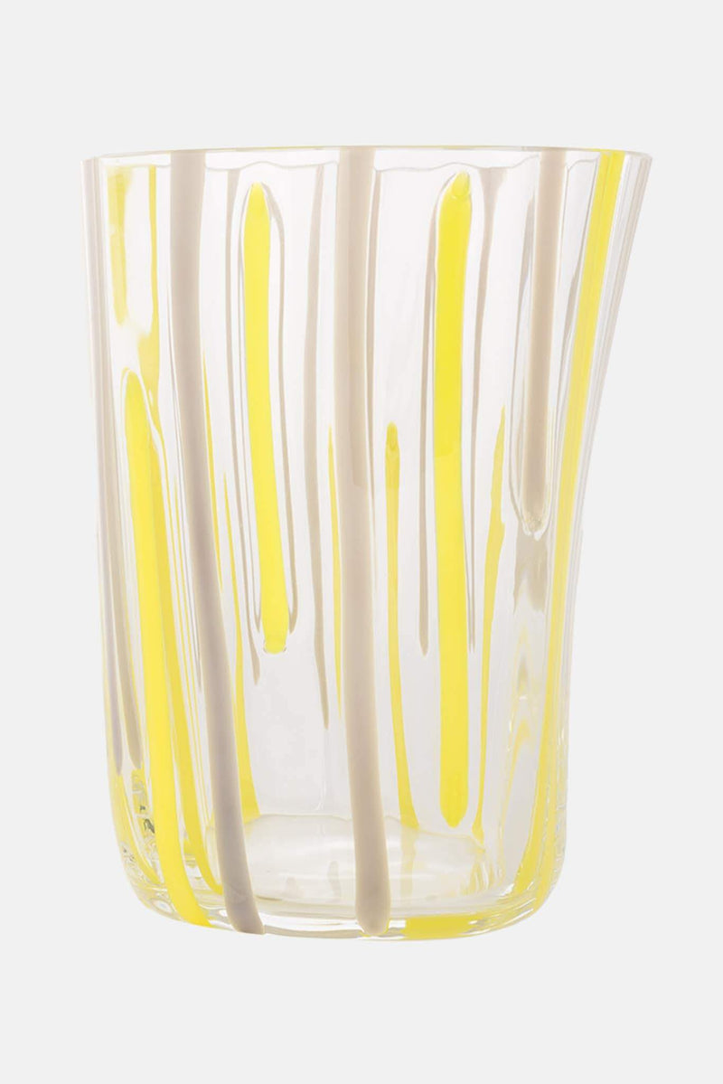 Verre en cristal jaune et gris Carlo Moretti