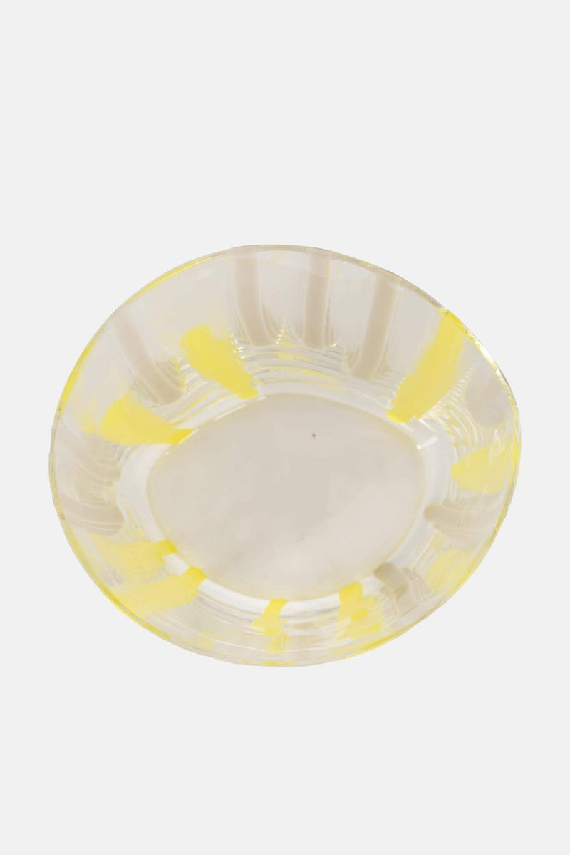 Verre en cristal jaune et gris Carlo Moretti