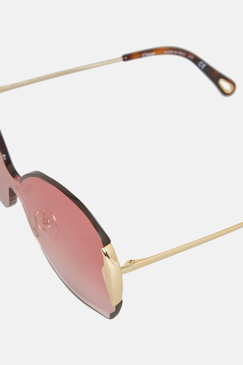 Lunettes de soleil carrées roses "Curtis" Chloé