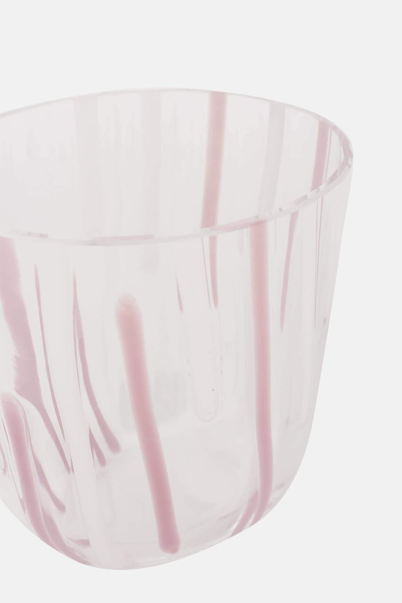 Verre en cristal rose et blanc Carlo Moretti