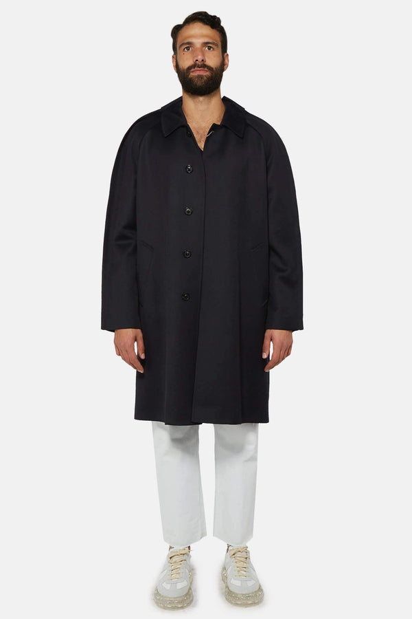 Manteau long en laine noir Maison Margiela