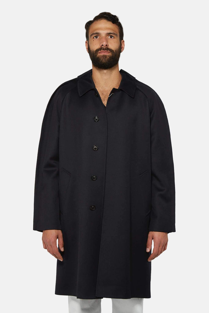 Manteau long en laine noir Maison Margiela