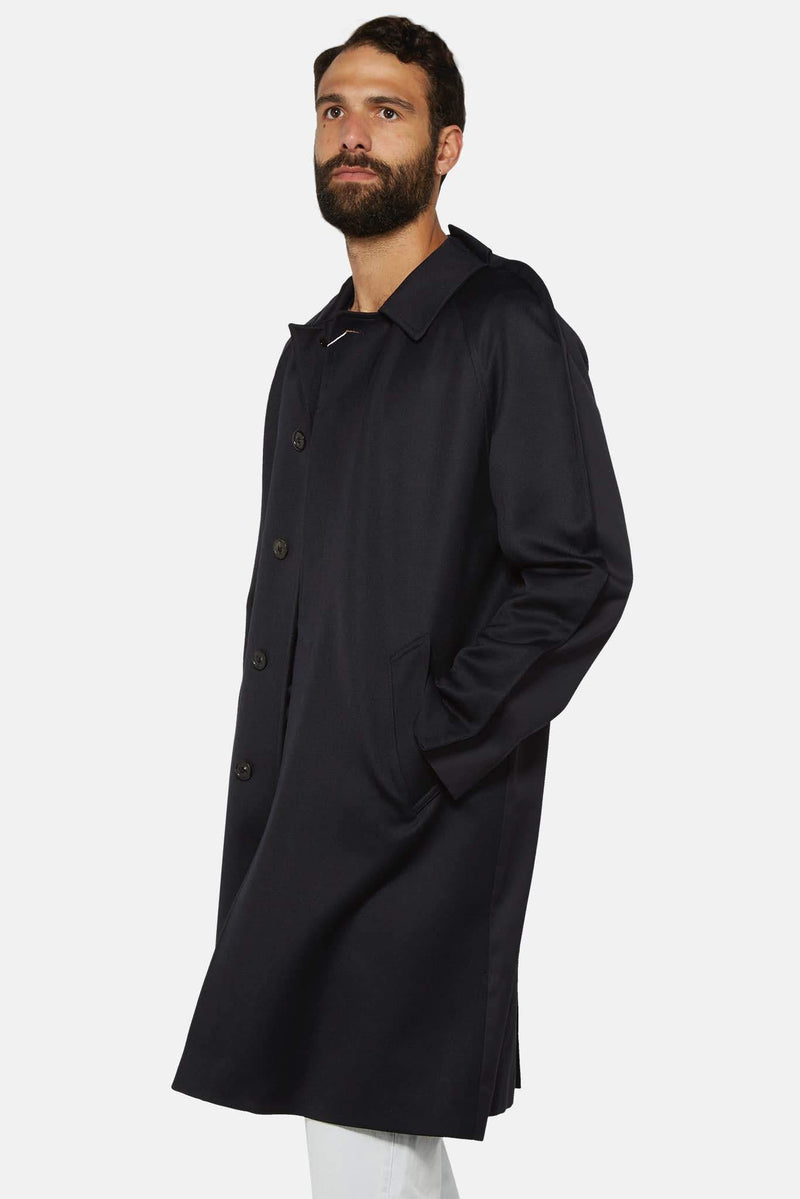 Manteau long en laine noir Maison Margiela