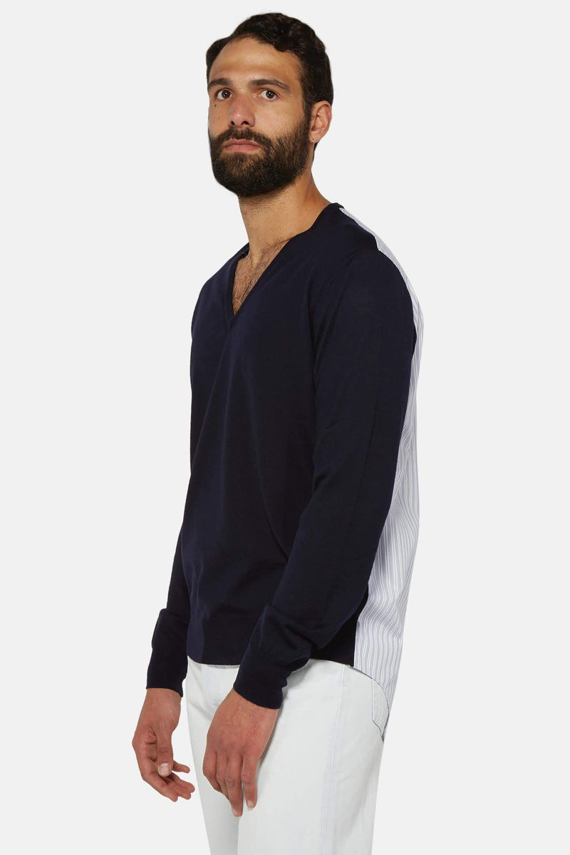 Pull chemise bleu marine Maison Margiela