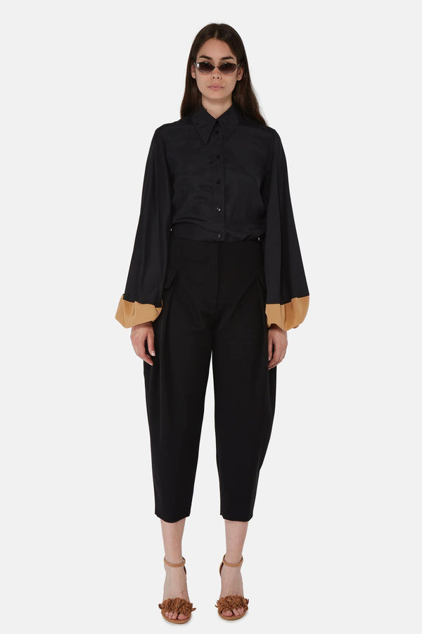 Pantalon fuselé en sergé de laine noir Stella McCartney