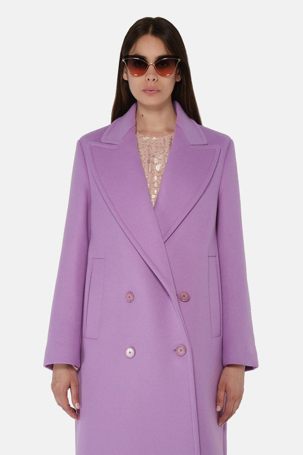 Manteau long en laine couleur lavande Stella McCartney