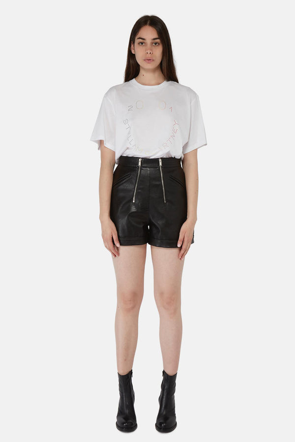 Short en cuir synthétique grainé noir Stella McCartney