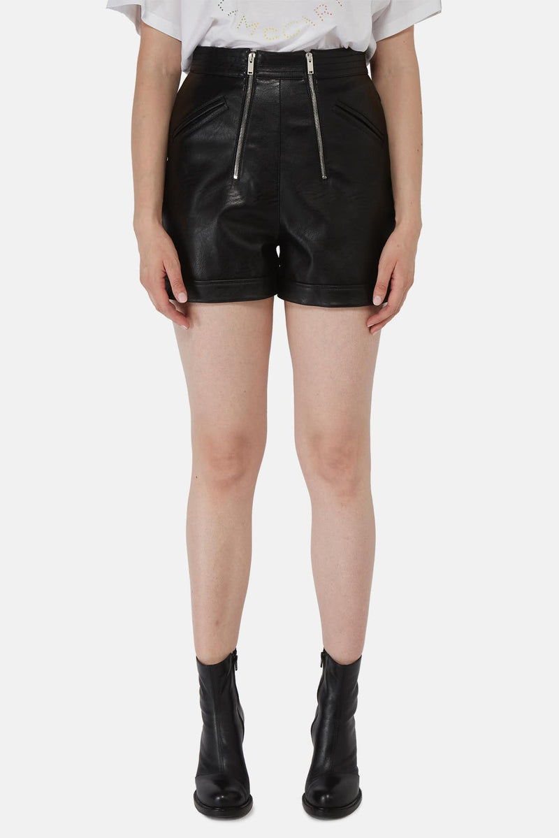 Short en cuir synthétique grainé noir Stella McCartney