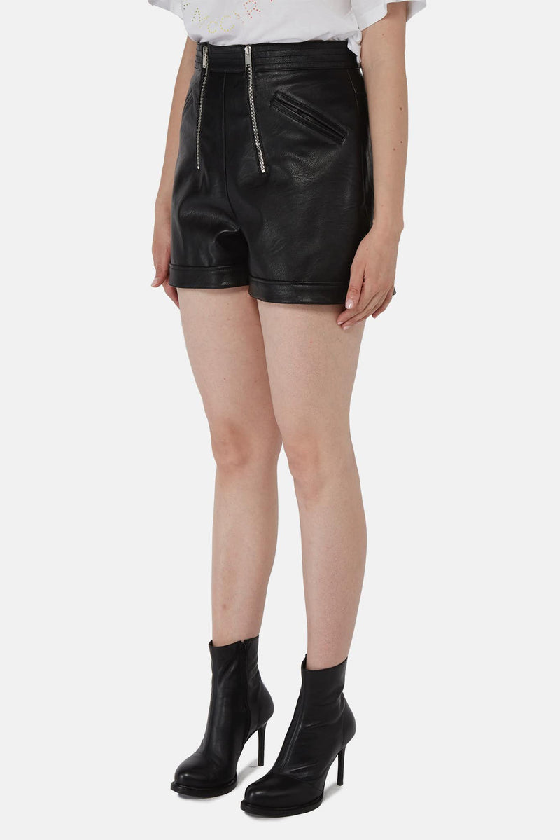 Short en cuir synthétique grainé noir Stella McCartney