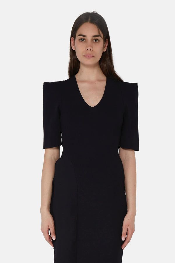 Robe drapée en viscose noir  Stella McCartney