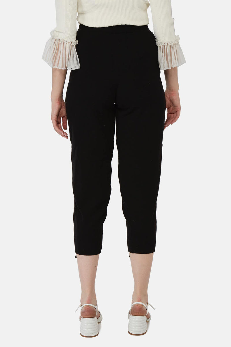 Pantalon noir à fentes à glissière Stella McCartney