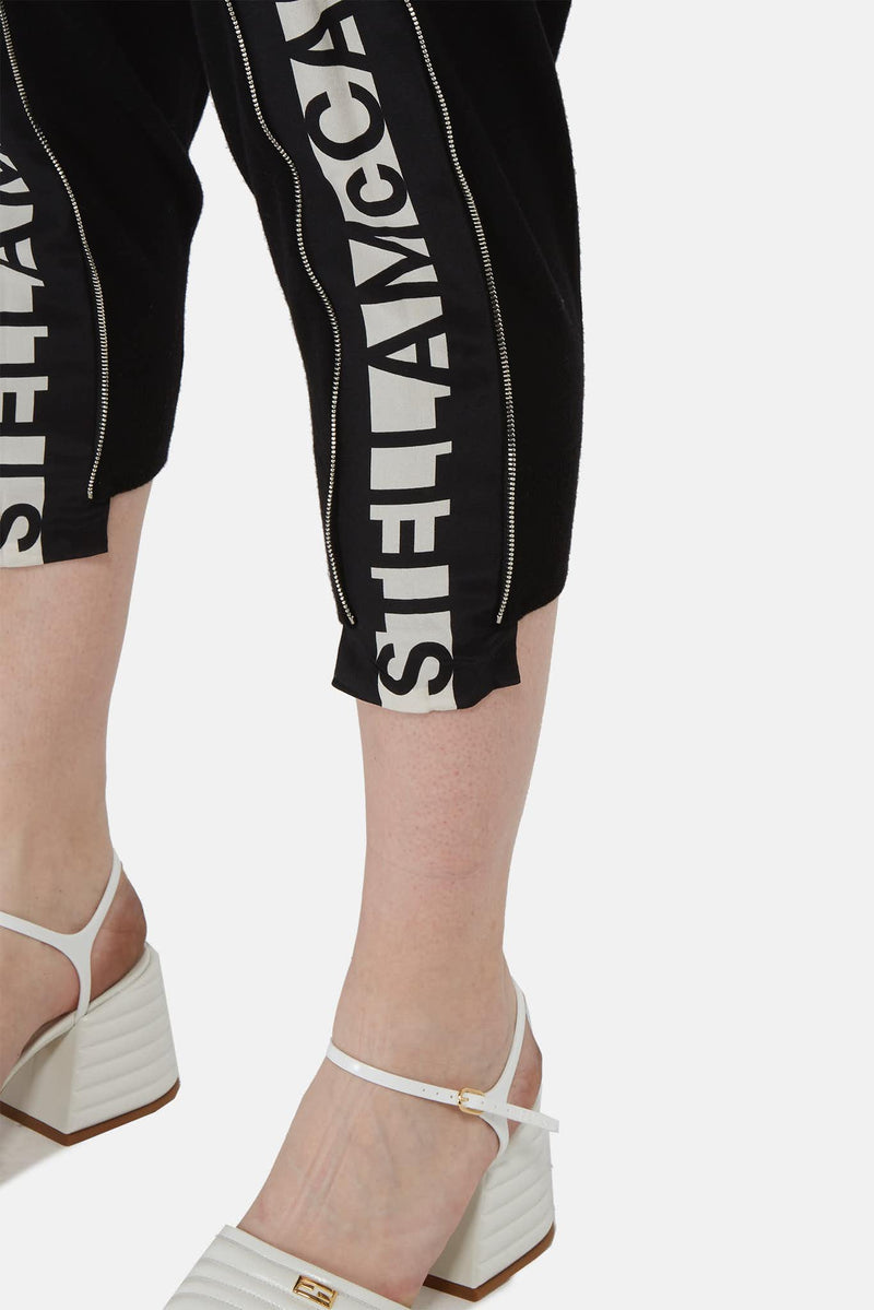 Pantalon noir à fentes à glissière Stella McCartney