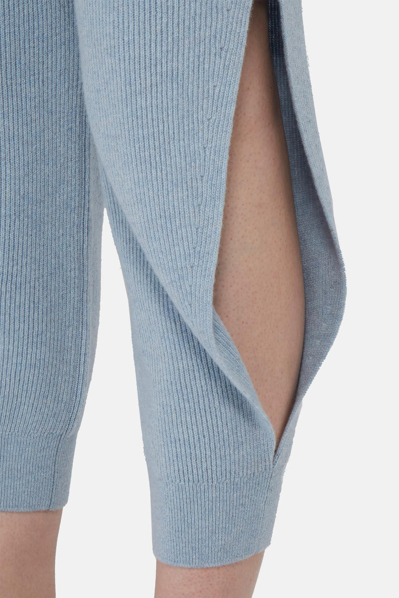 Pantalon décontracté en maille côtelée bleue Stella McCartney