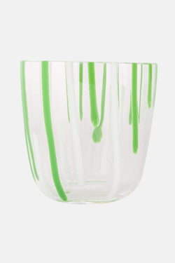 Verre en cristal vert et blanc Carlo Moretti