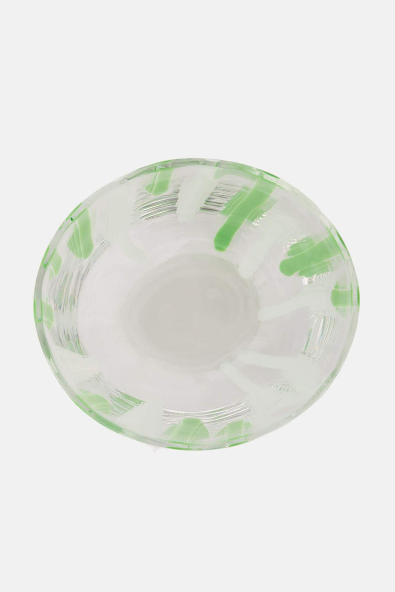 Verre en cristal vert et blanc Carlo Moretti