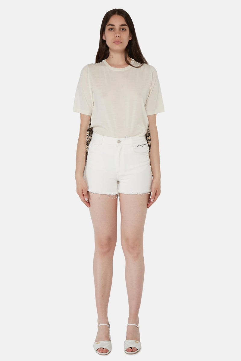 Short blanc en jean à bords effilochés Stella McCartney