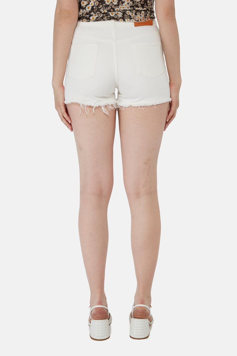 Short blanc en jean à bords effilochés Stella McCartney