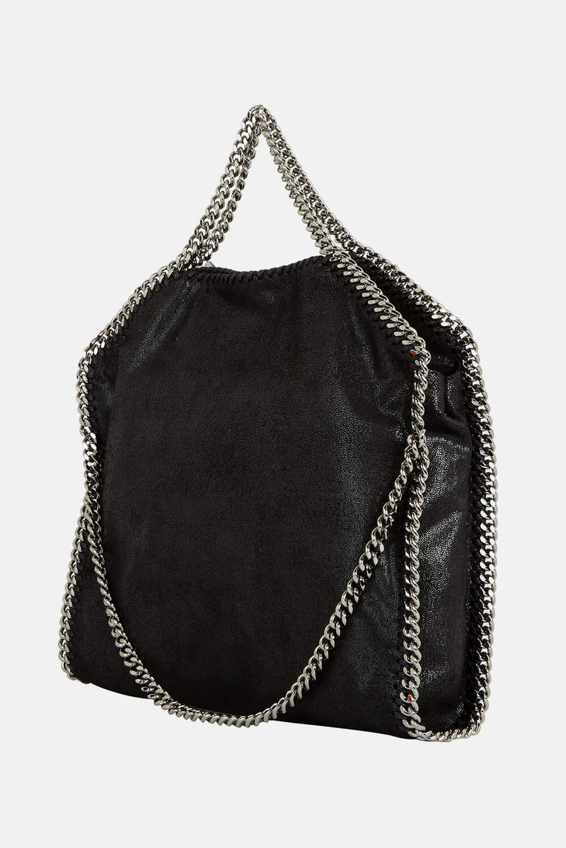 Grand sac cabas noir avec chaîne en maille Stella McCartney