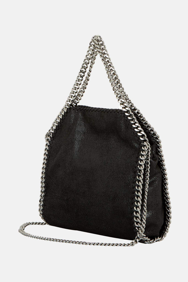 Petit sac cabas noir avec chaîne en maille Stella McCartney