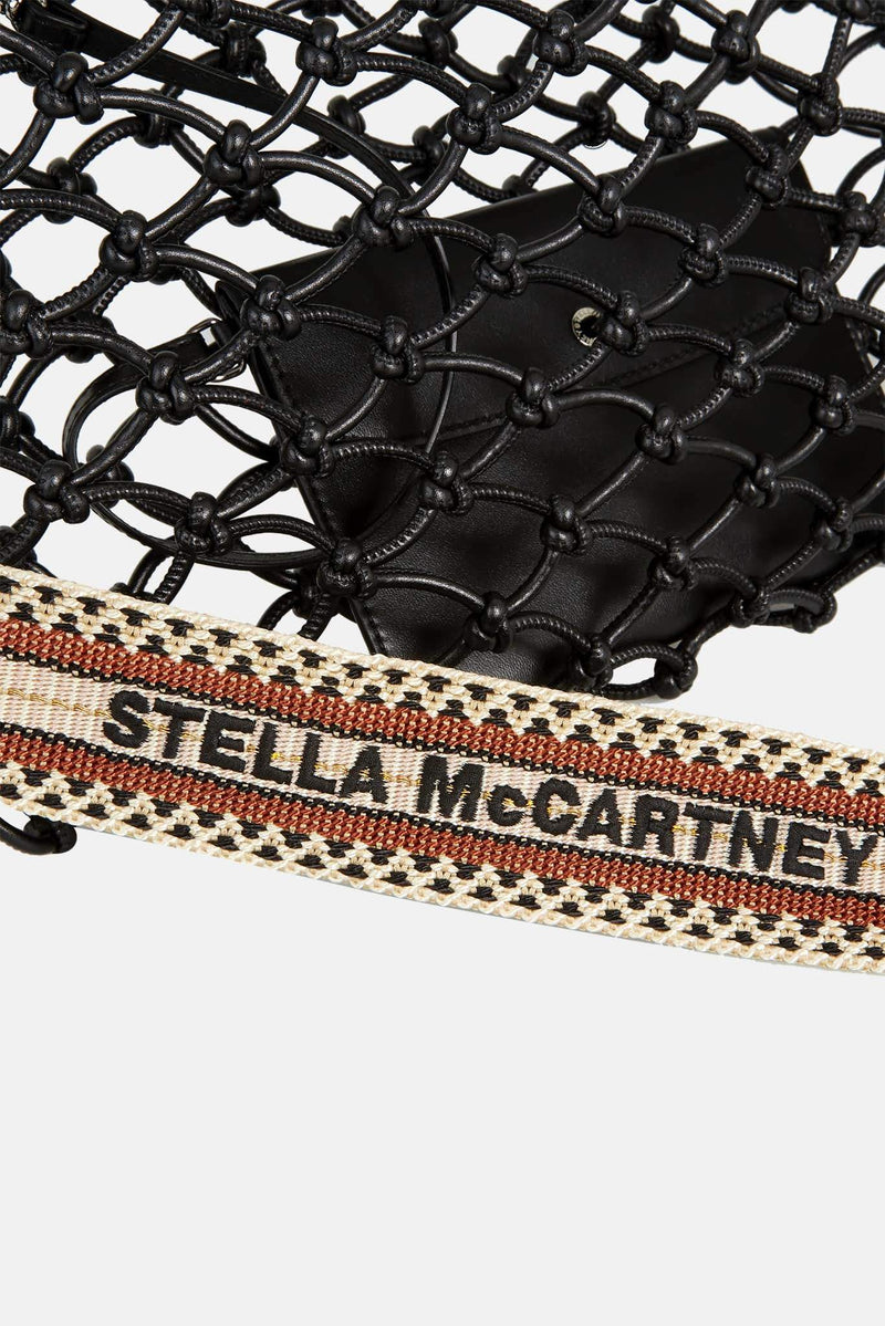 Cabas en filet de cuir noir Stella McCartney