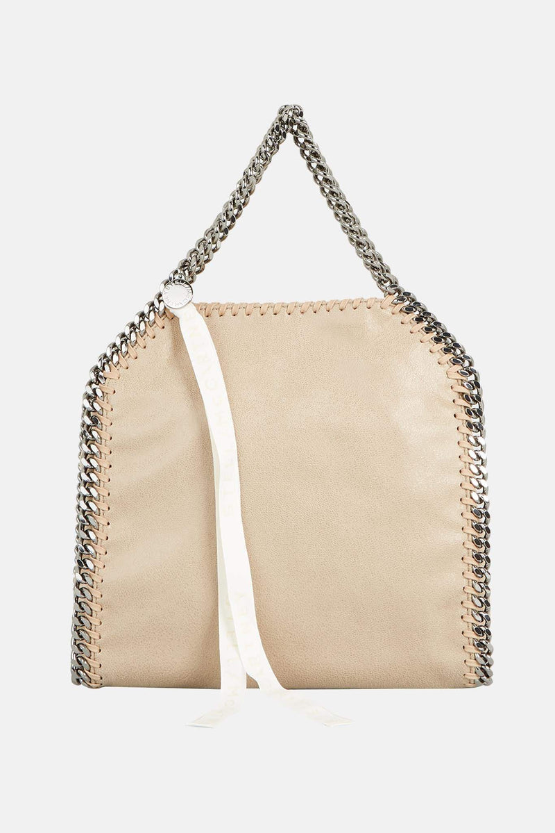 Sac cabas beige avec chaîne en maille Stella McCartney