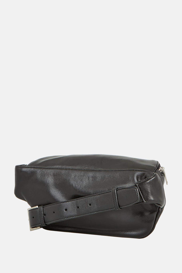 Sac banane en cuir noir Saint Laurent