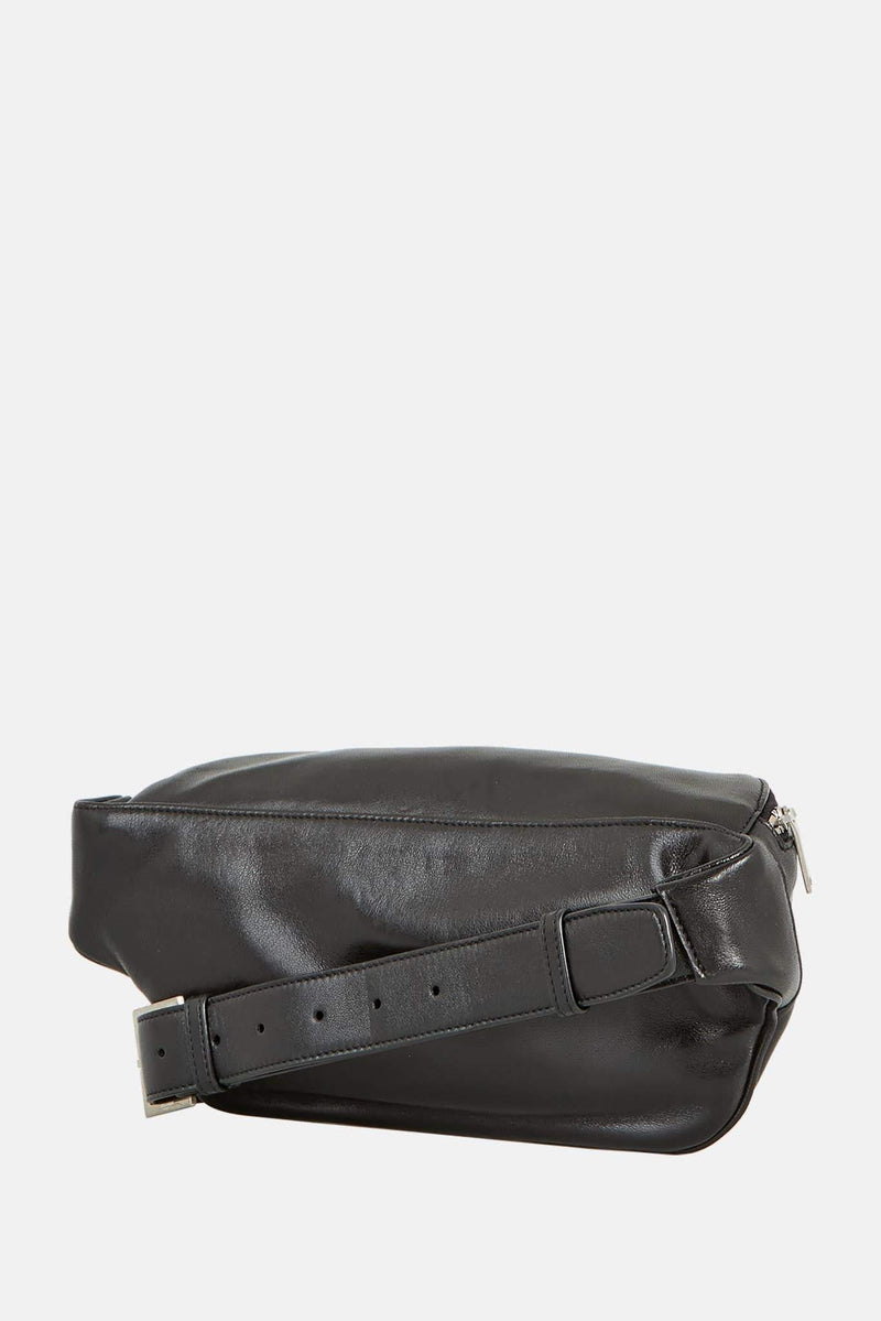 Sac banane en cuir noir Saint Laurent