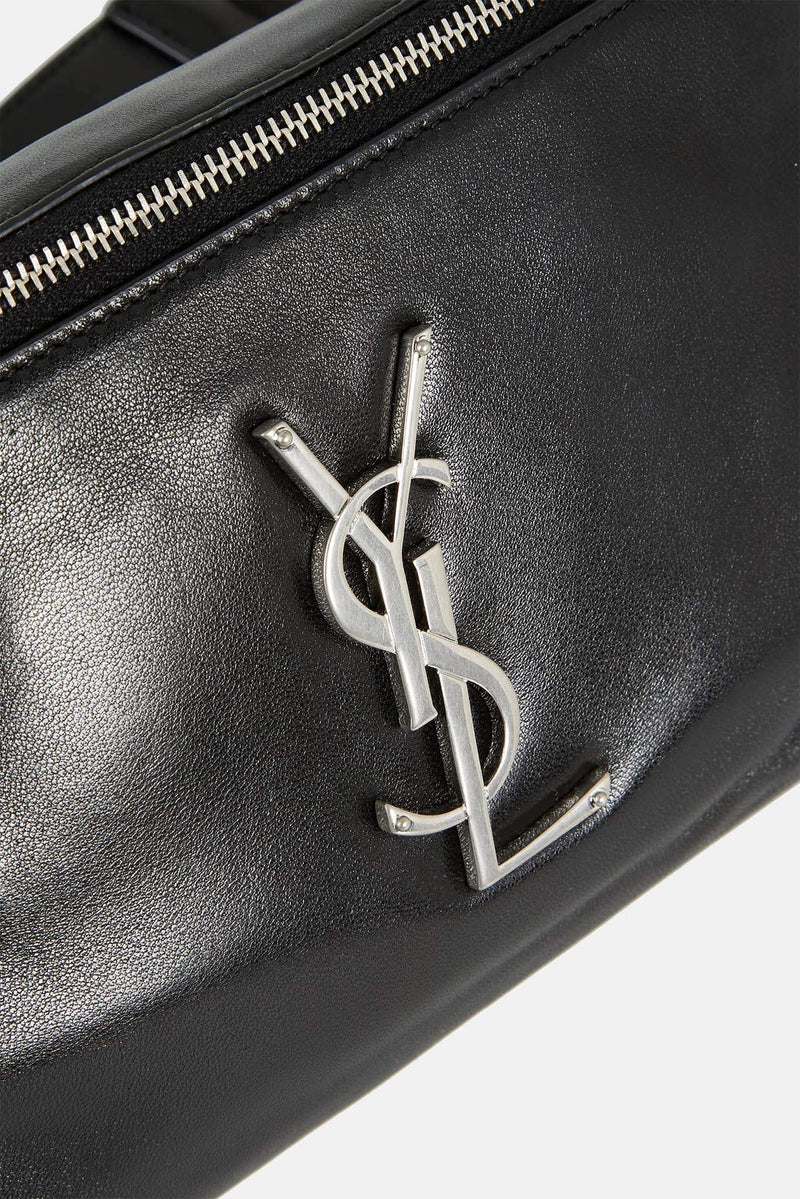 Sac banane en cuir noir Saint Laurent