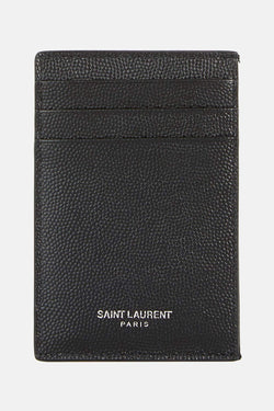 Porte-cartes noir avec pince à billets Saint Laurent