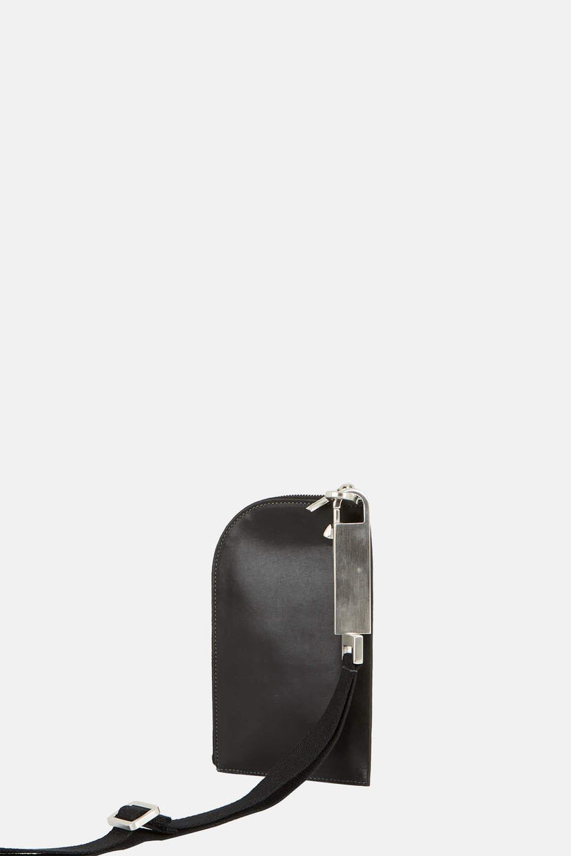 Mini porte-monnaie en cuir noir Rick Owens