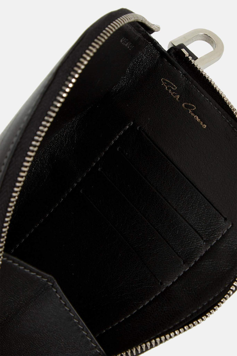 Mini porte-monnaie en cuir noir Rick Owens