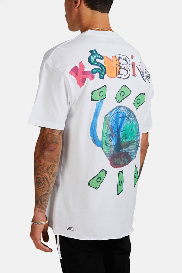 T-shirt en coton blanc  Ksubi x Hidji World