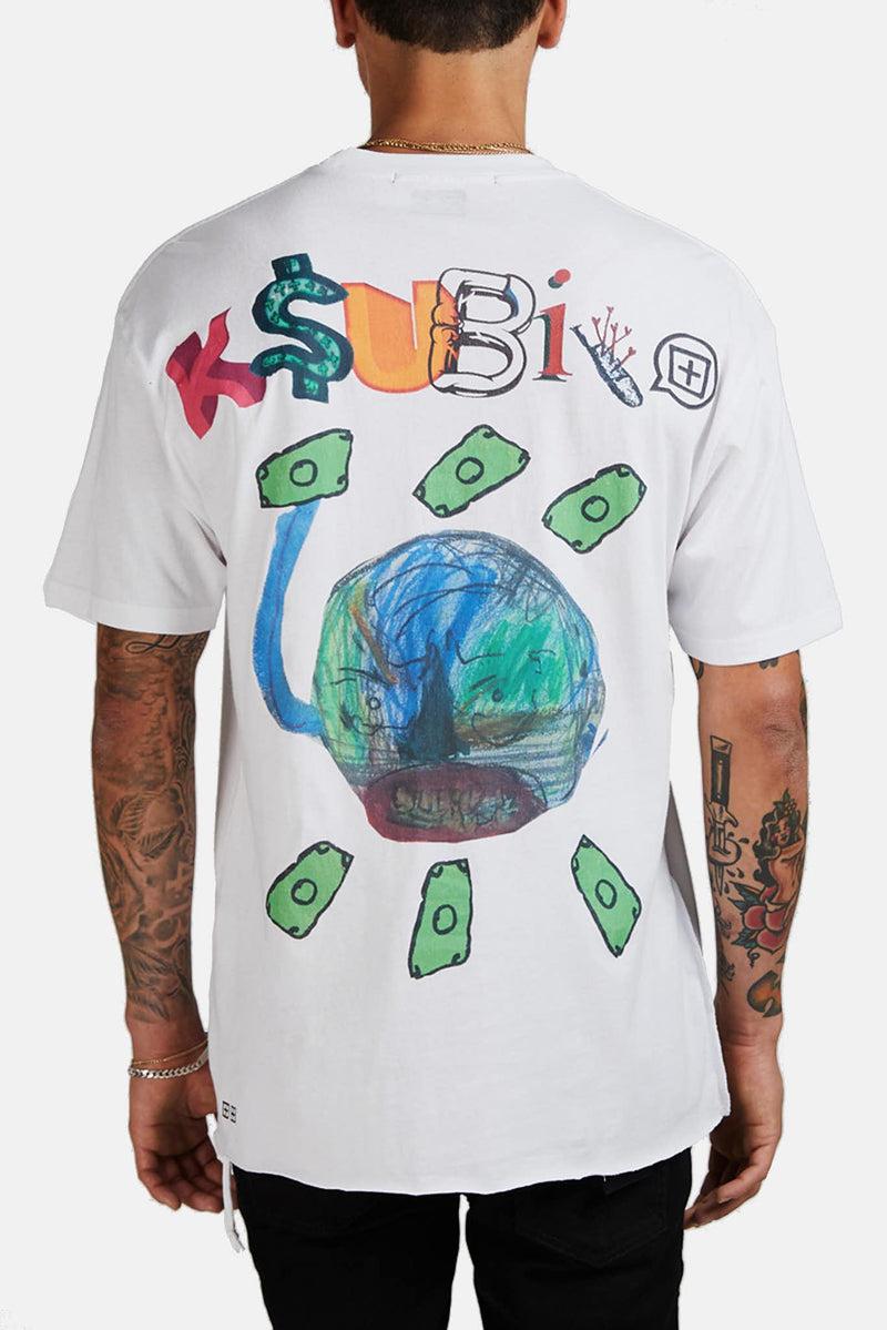 T-shirt en coton blanc  Ksubi x Hidji World