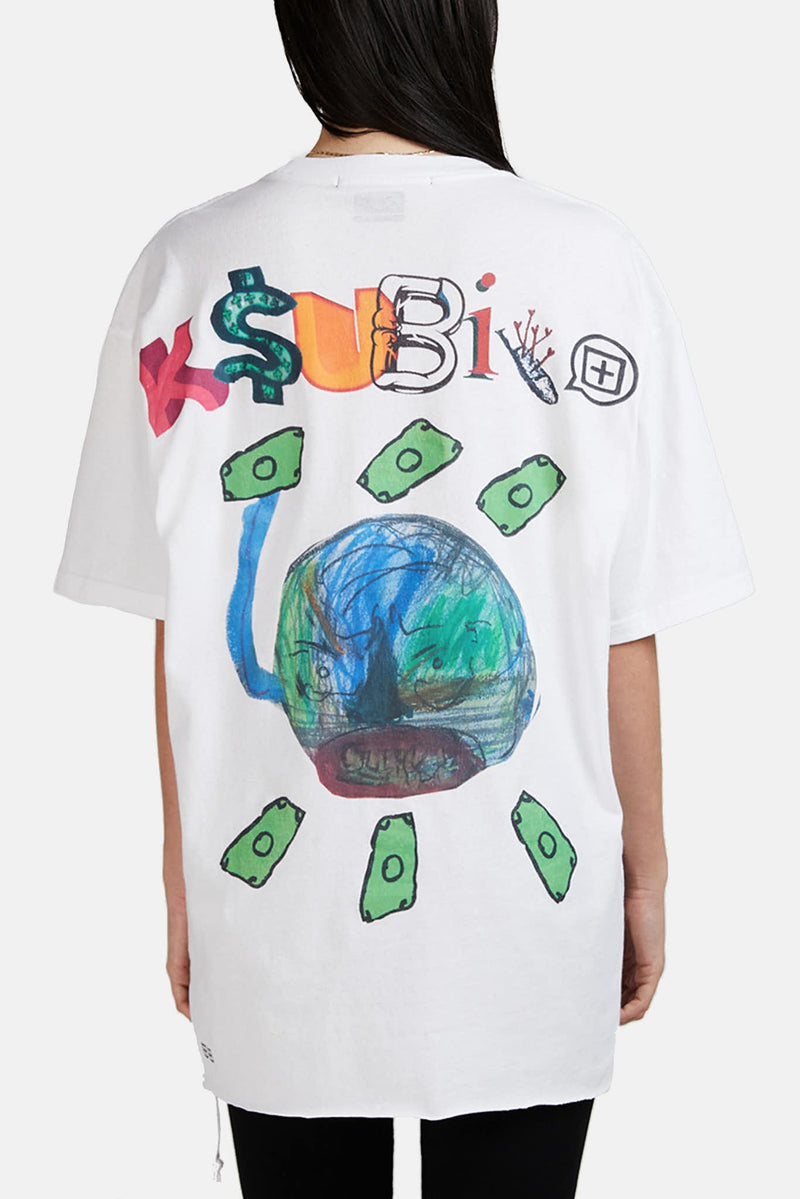 T-shirt en coton blanc  Ksubi x Hidji World