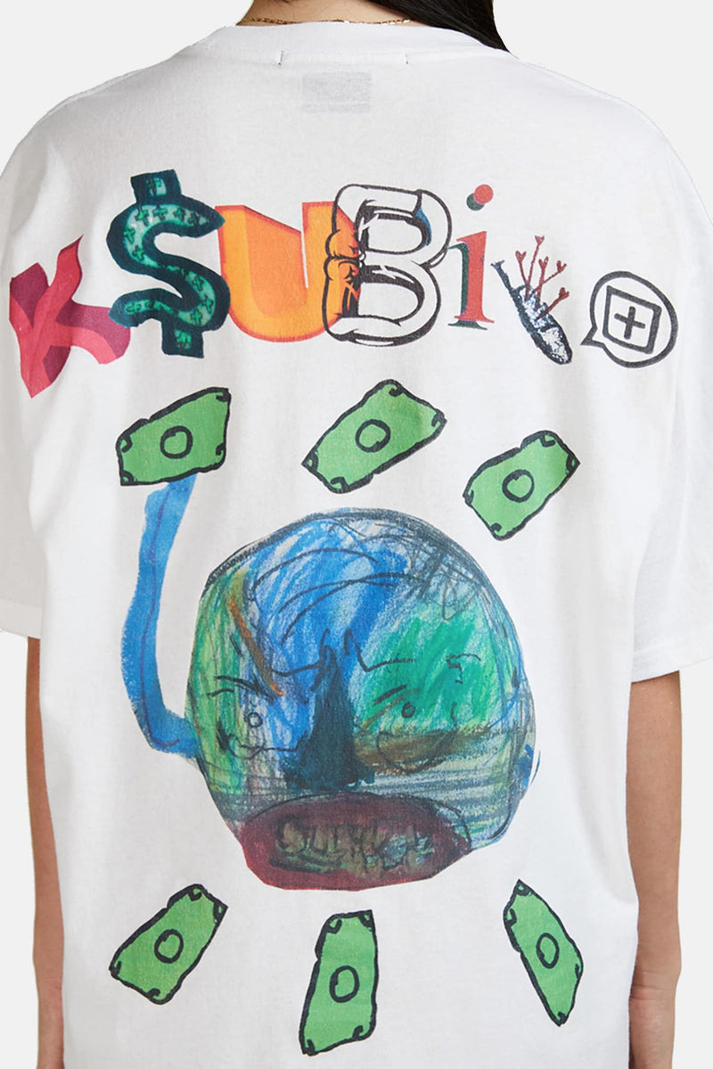 T-shirt en coton blanc  Ksubi x Hidji World