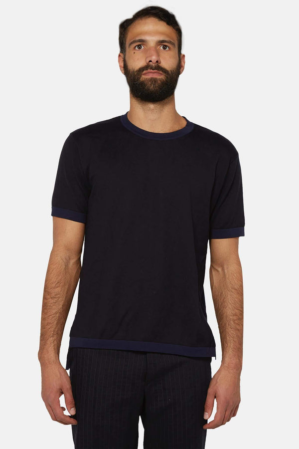 T-shirt bleu marine en coton  Maison Margiela