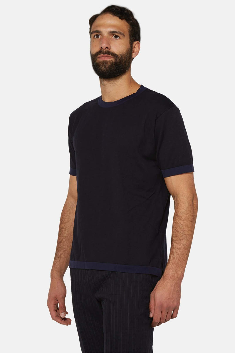 T-shirt bleu marine en coton  Maison Margiela