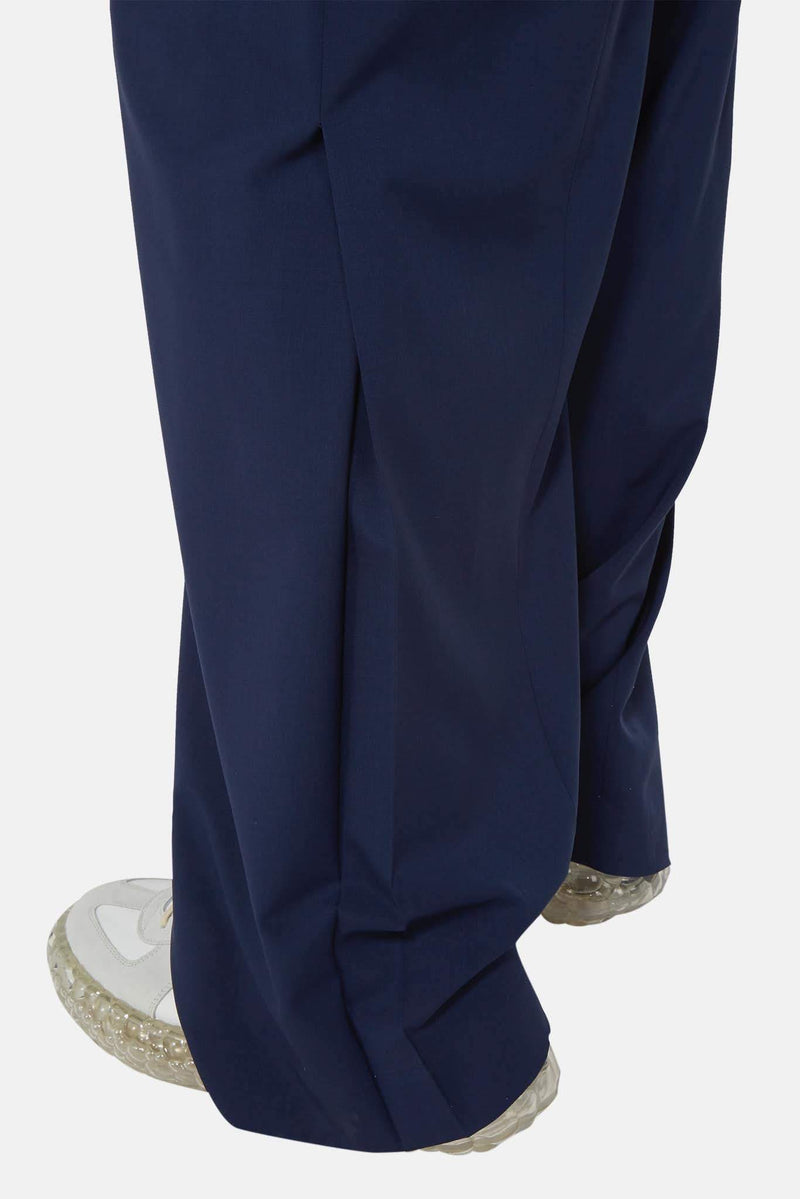 Pantalon ample en laine bleu marine Maison Margiela