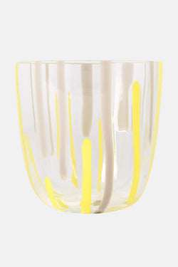 Verre en cristal jaune et gris Carlo Moretti