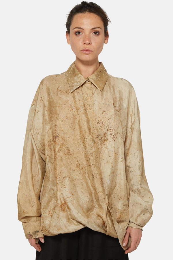 Chemise drapée beige Uma Wang