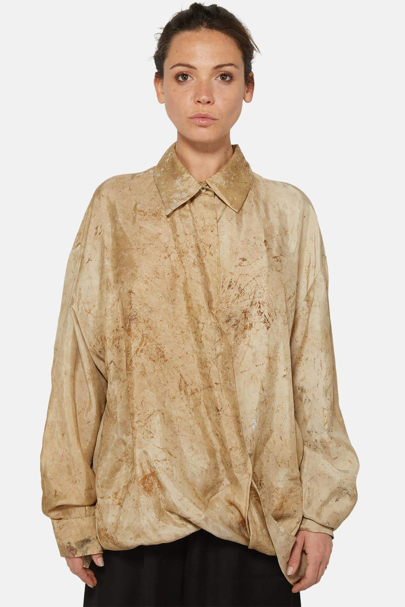 Chemise drapée beige Uma Wang