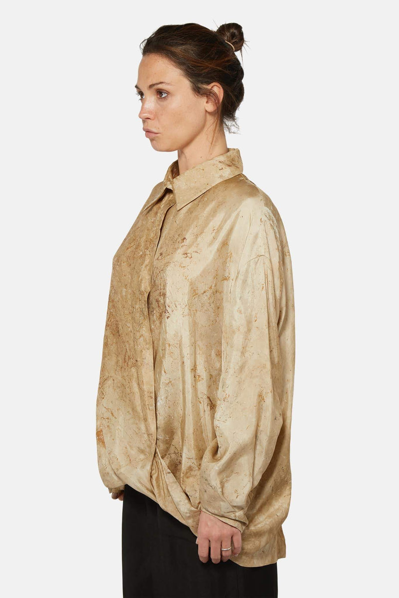 Chemise drapée beige Uma Wang