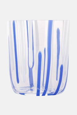 Verre en cristal bleu et blanc Carlo Moretti